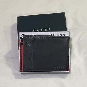 GUESS Black Leather Wallet with Subtle Logo